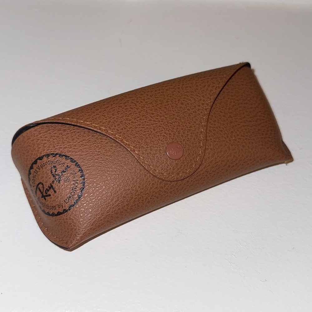 Ray-Ban Tan/Brown Leather Eyewear Case with Lens Cloth